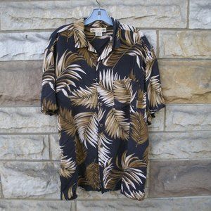 Montego Joe Palm Frond Button Down Shirt Size XL